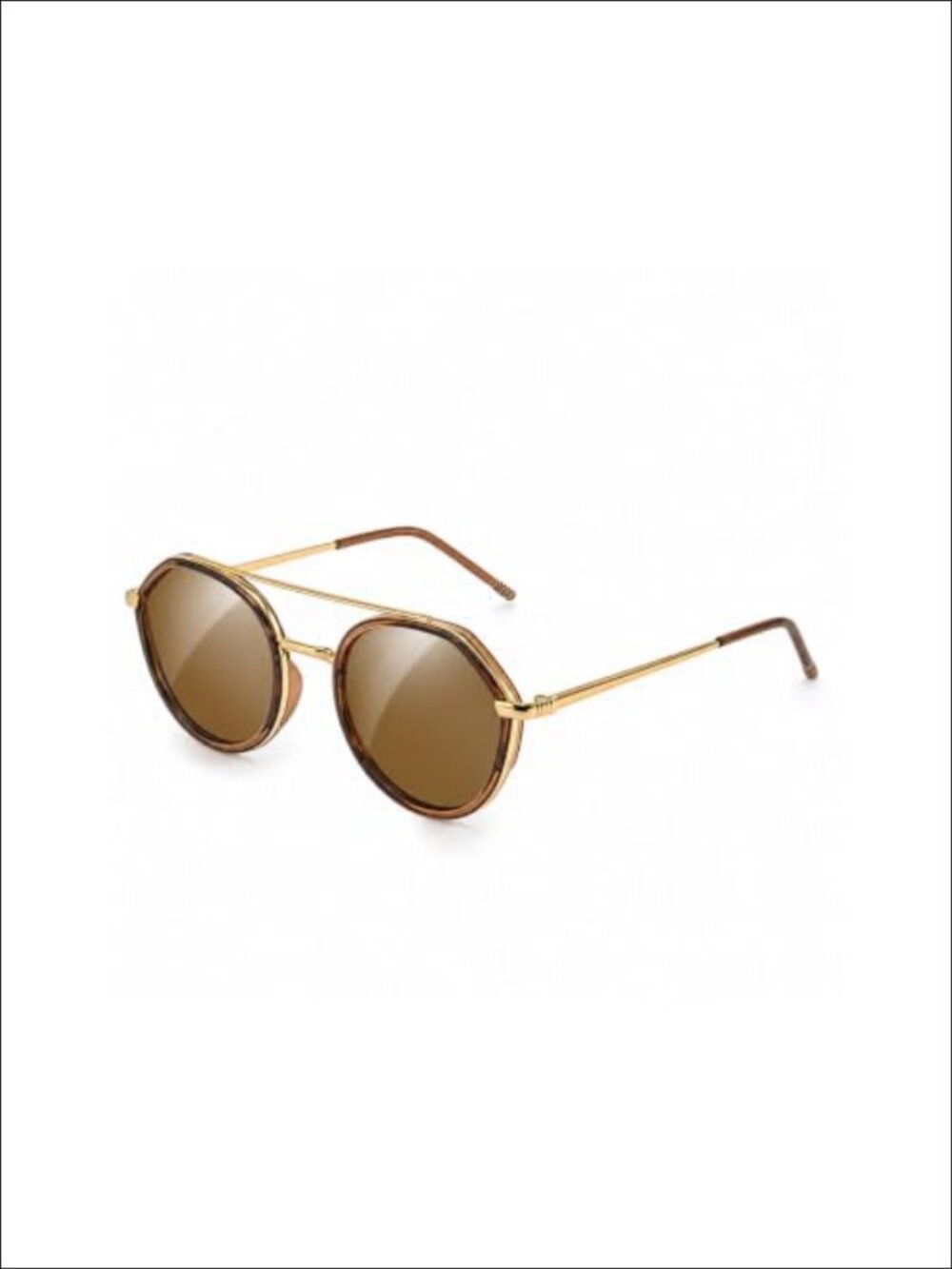 Polarized Round Aviator Sunglasses Tangle-Free Nose Pad UV400 TAC Lens